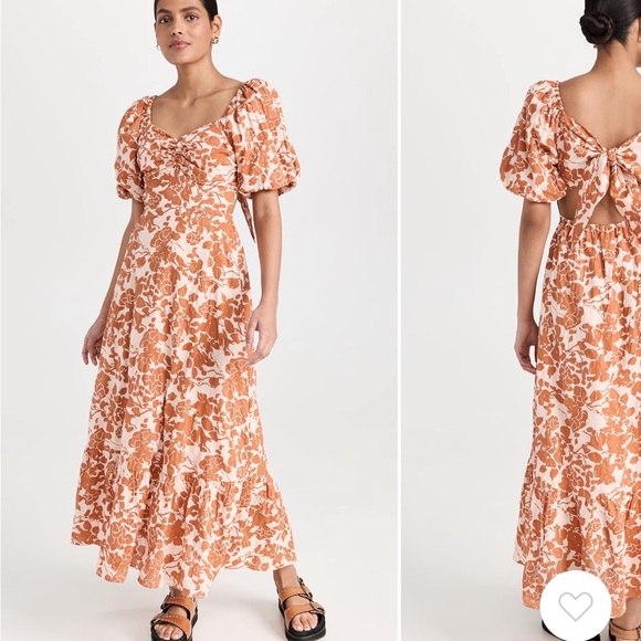 Orange and White English Factory Dress - Picture 4 of 4